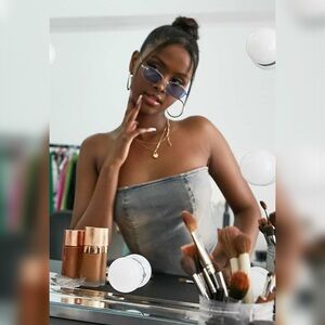 ASYOU denim corset in dirty bleach wash (part of a set)